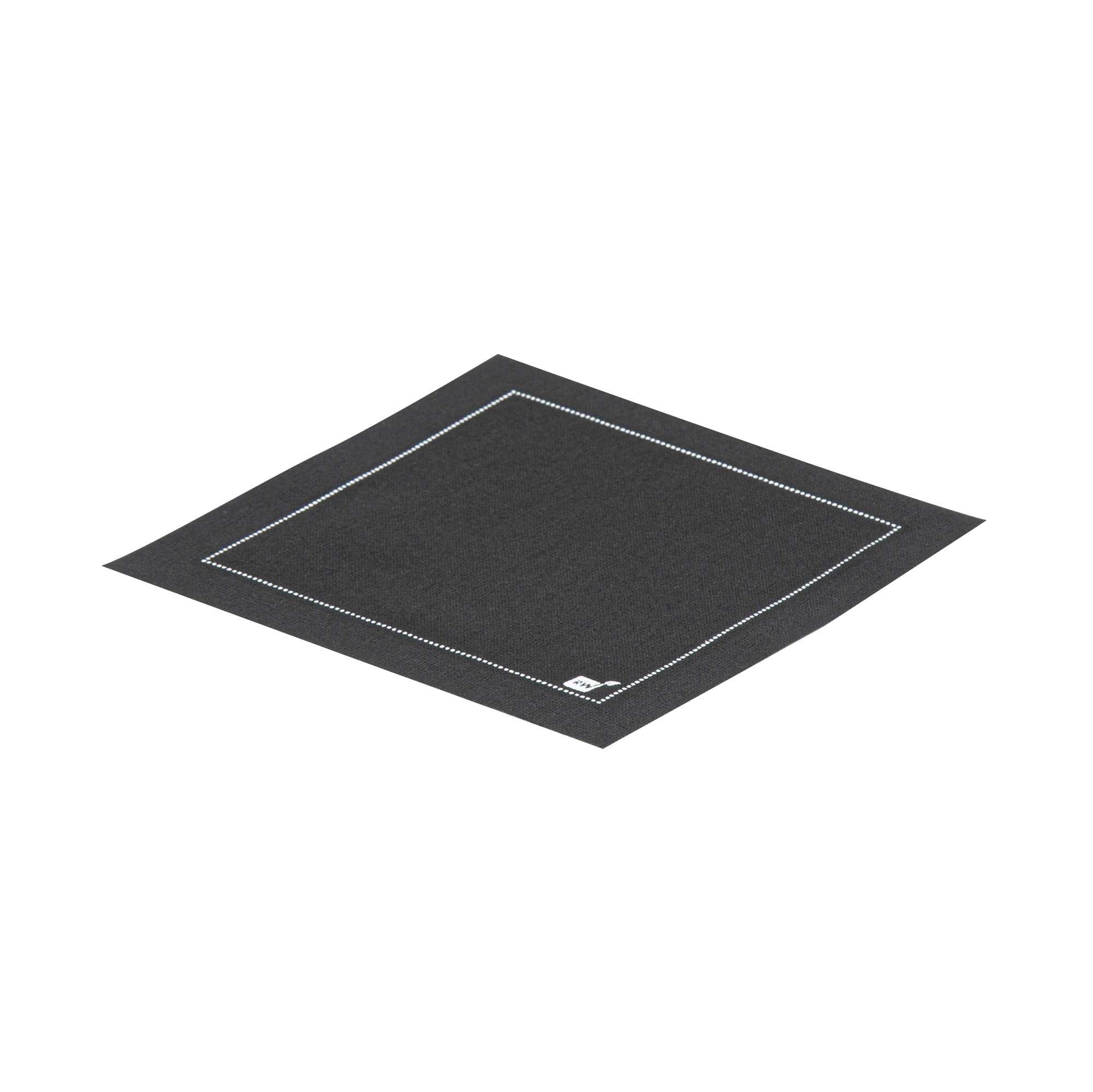 Luxenap Square Black Cotton Cocktail Napkin - Organic, Disposable - 4 1/2" x 4 1/2" - 50 count box