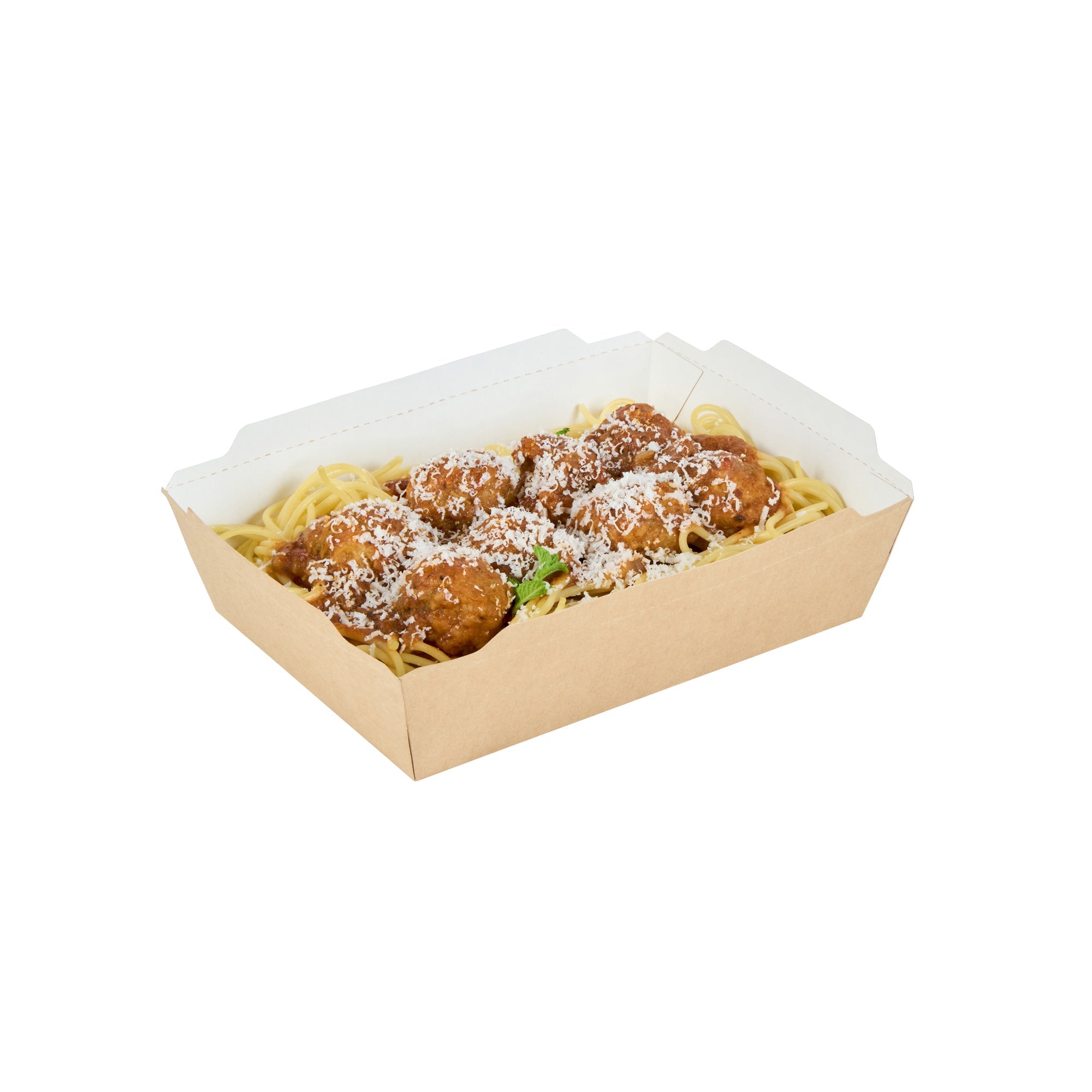 Cafe Vision 34 oz Rectangle Kraft Paper Medium Click Lock Container - 7 1/2" x 5 1/2" x 1 3/4" - 200 count box