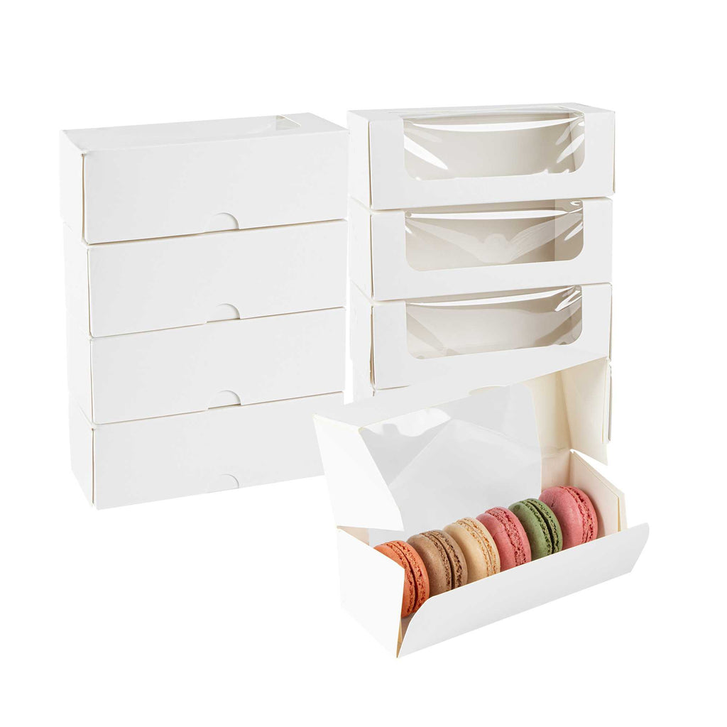 Cafe Vision 13 oz Rectangle White Paper Small Take Out Container - 6" x 2 1/2" x 2" - 50 count box