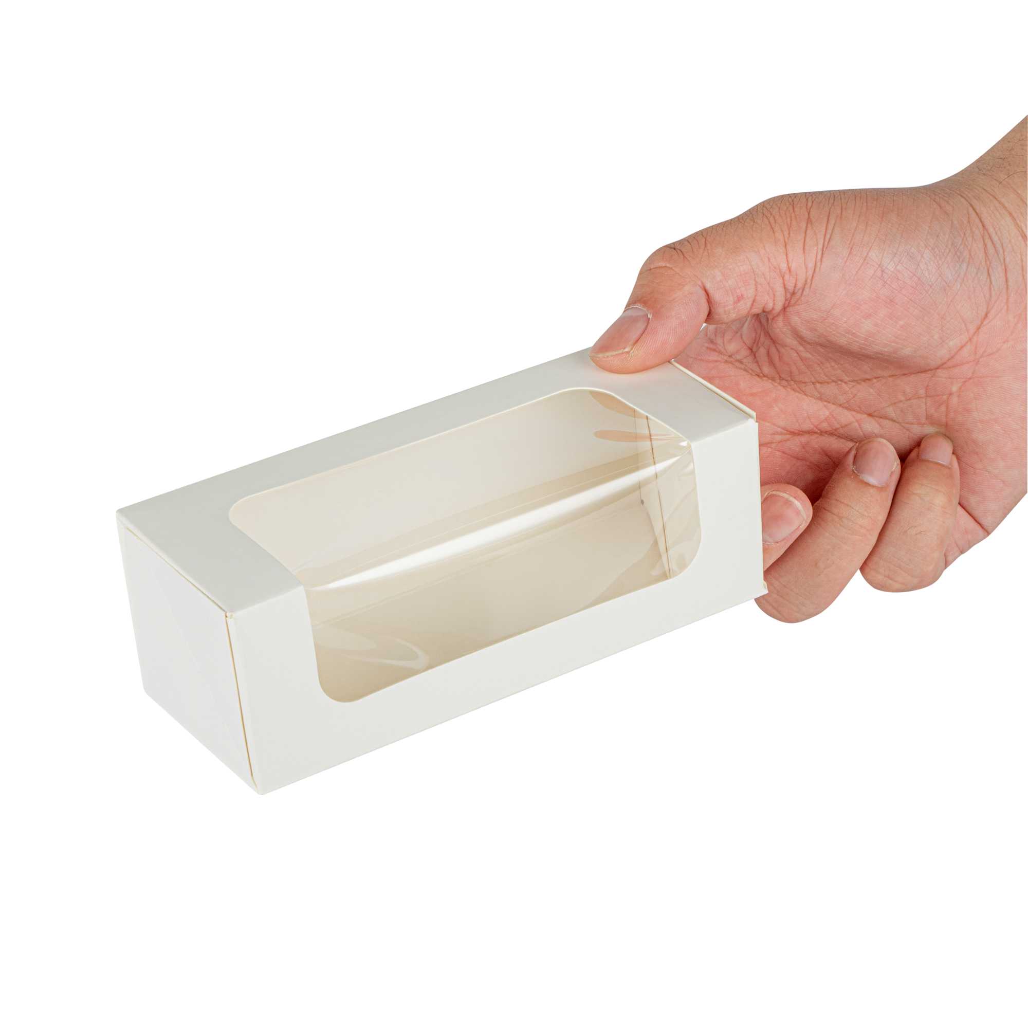 Cafe Vision 13 oz Rectangle White Paper Small Take Out Container - 6" x 2 1/2" x 2" - 200 count box