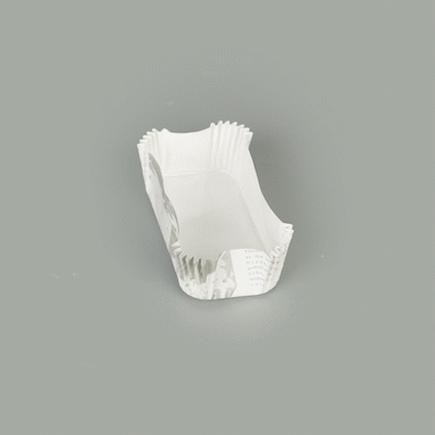 Panificio 5 oz Elliptical Newsprint Paper Large Baking Cup - Ridged - 4 1/2" x 2 1/2" x 1 1/4" - 200 count box