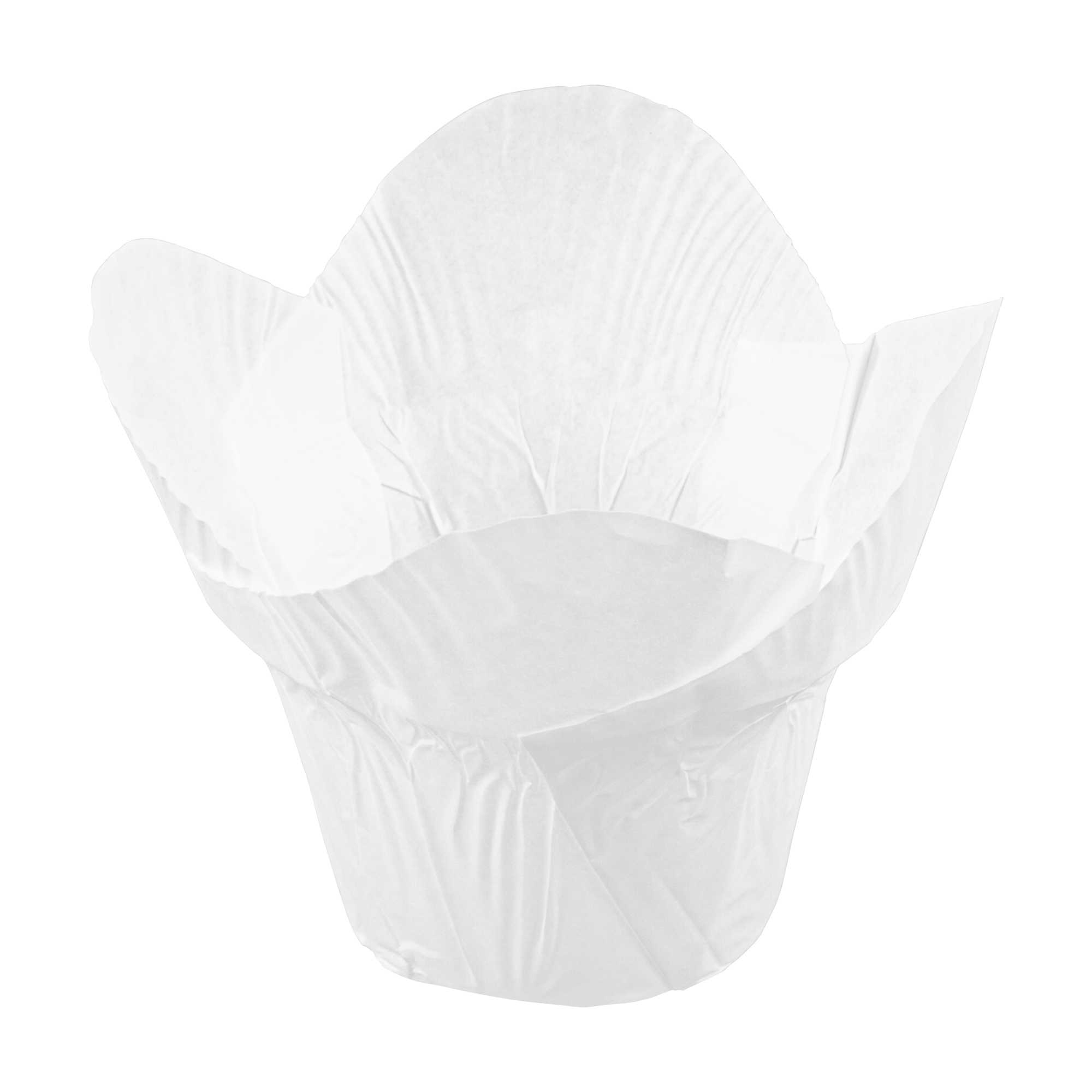 Panificio 6 oz Daffodil White Paper Baking Cup - Greaseproof - 3 1/4" x 3 1/4" x 3" - 200 count box