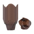 Panificio 6 oz Daffodil Brown Paper Baking Cup - Greaseproof - 3 1/4" x 3 1/4" x 3" - 200 count box