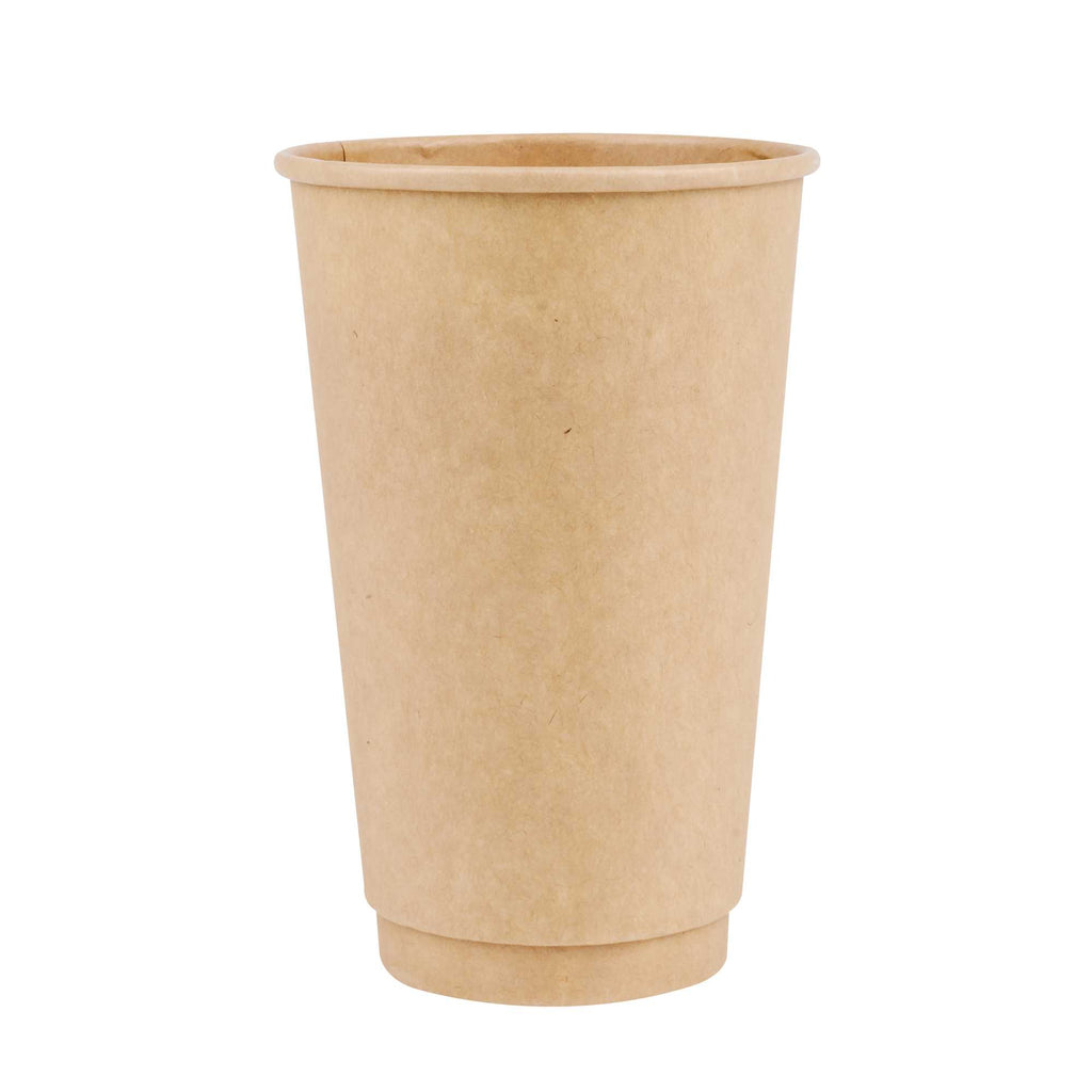 Restpresso 16 oz Kraft Paper Coffee Cup - Double Wall - 3 1/2" x 3 1/2" x 5 1/2" - 25 count box