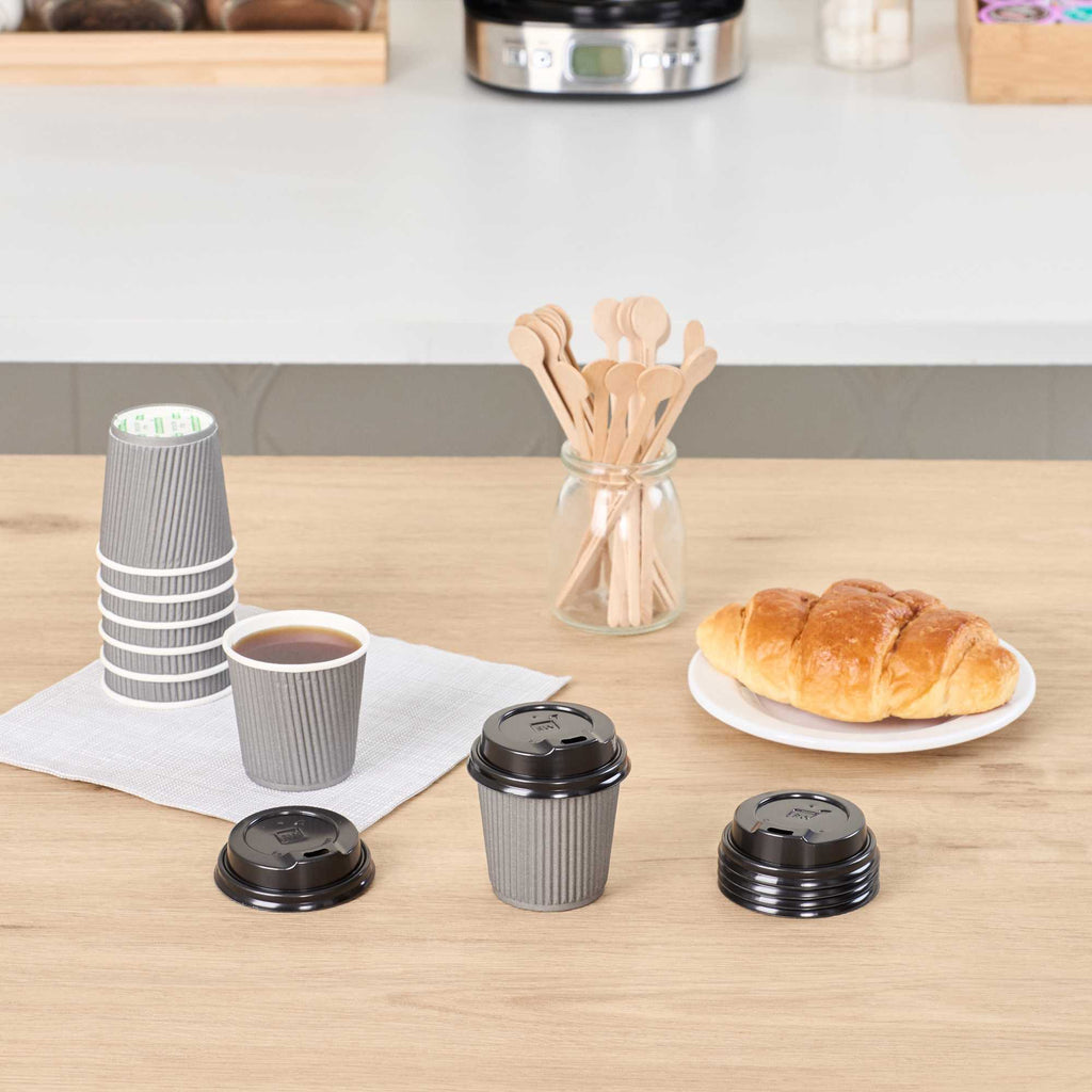 Restpresso Black Plastic Coffee Cup Lid - Fits 4 oz - 500 count box