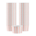 Coppetta 3 oz Round Pink and White Stripe Paper To Go Cup - 3" x 3" x 1 3/4" - 50 count box