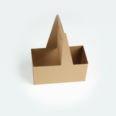 Restpresso Kraft Paper Altalena Drink Carrier - Fits 2 Cups - 7 1/4" x 3 1/2" x 9 1/4" - 100 count box