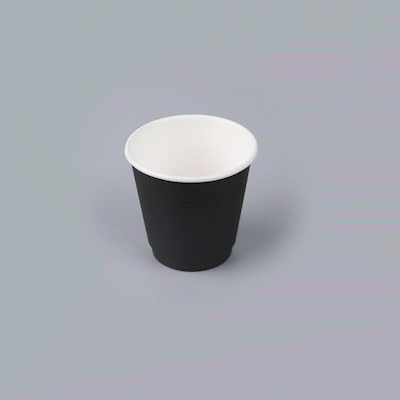 Restpresso 8 oz Round Black Paper Coffee Cup - Double Wall - 3 1/2" x 3 1/2" x 3 1/4" - 500 count box