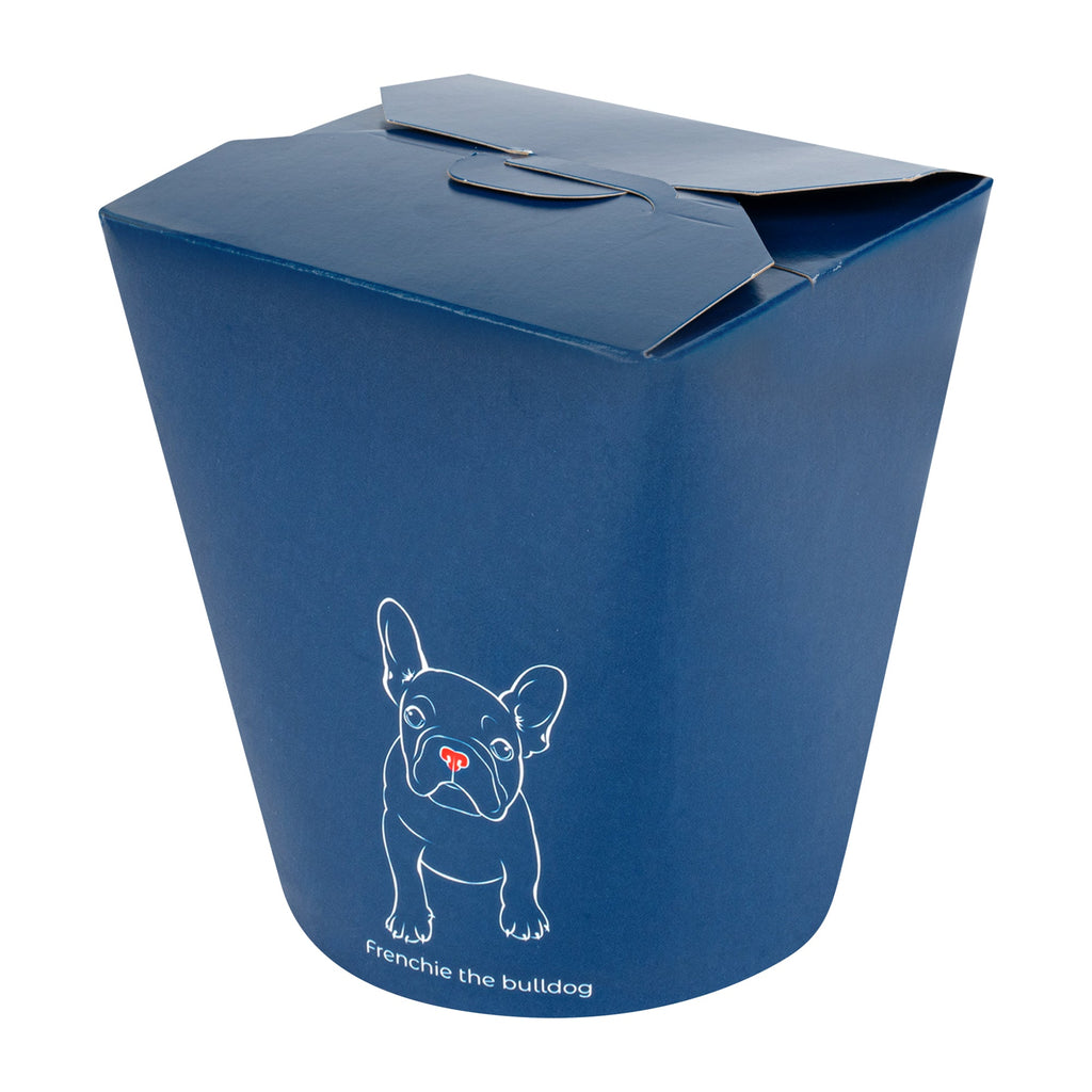 Bio Tek 32 oz Round Frenchie Paper Noodle Take Out Container - 4" x 3 1/2" x 4 1/2" - 50 count box