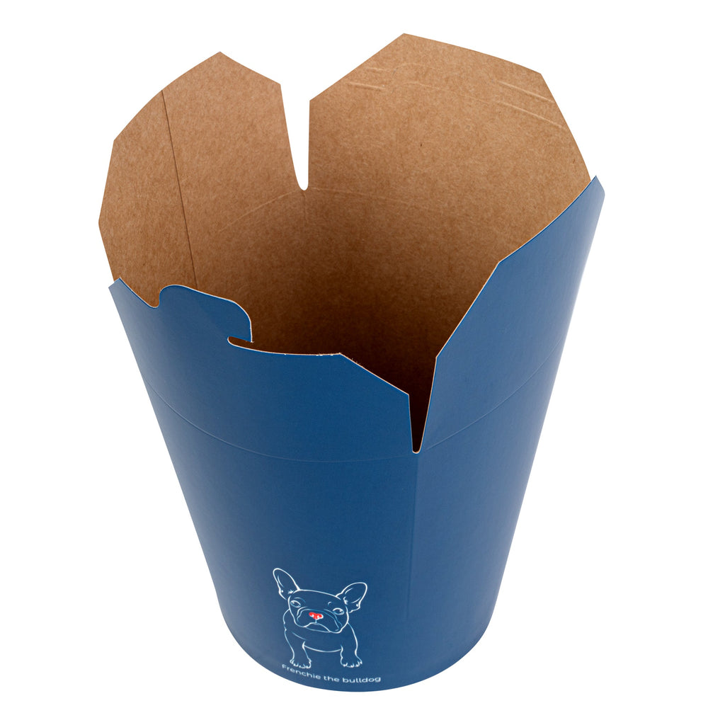 Bio Tek 32 oz Round Frenchie Paper Noodle Take Out Container - 4" x 3 1/2" x 4 1/2" - 50 count box