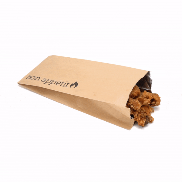 Bag Tek Kraft Paper Printed Foil Bag - 1/2 Gallon, Bon Appetit - 6 1/2" x 4 1/4" x 14 1/2" - 100 count box
