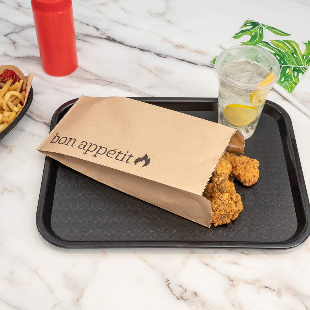 Bag Tek Kraft Paper Printed Foil Bag - 1/2 Gallon, Bon Appetit - 6 1/2" x 4 1/4" x 14 1/2" - 100 count box