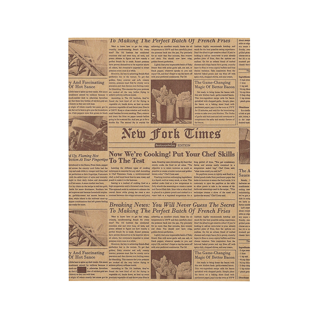 Bag Tek Newsprint Paper Small Double Open Bag - Greaseproof - 6 1/4" x 4 3/4" - 100 count box