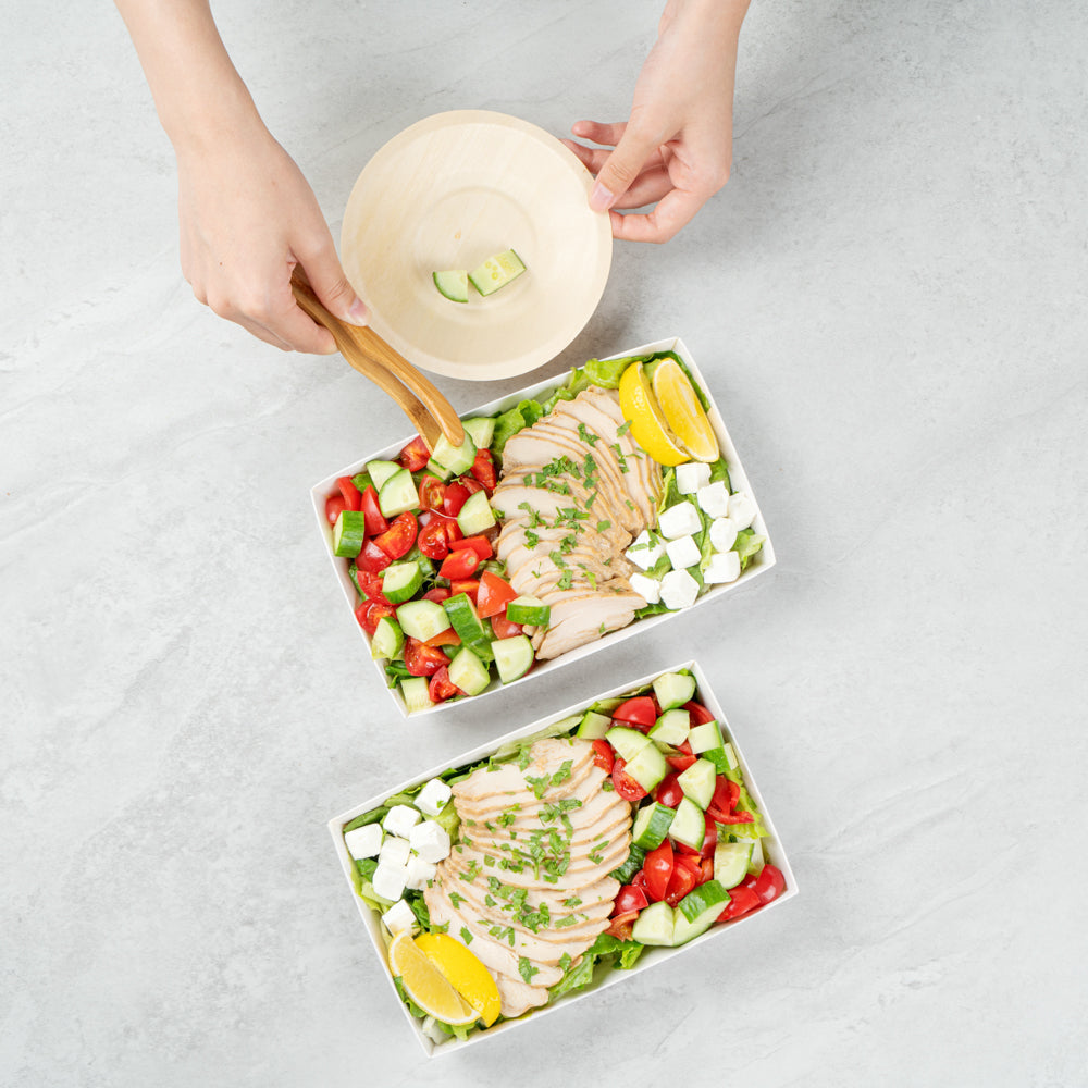 Matsuri Vision Rectangle White Paper Medium Sushi Tray - 8" x 5" x 1 1/2" - 100 count box