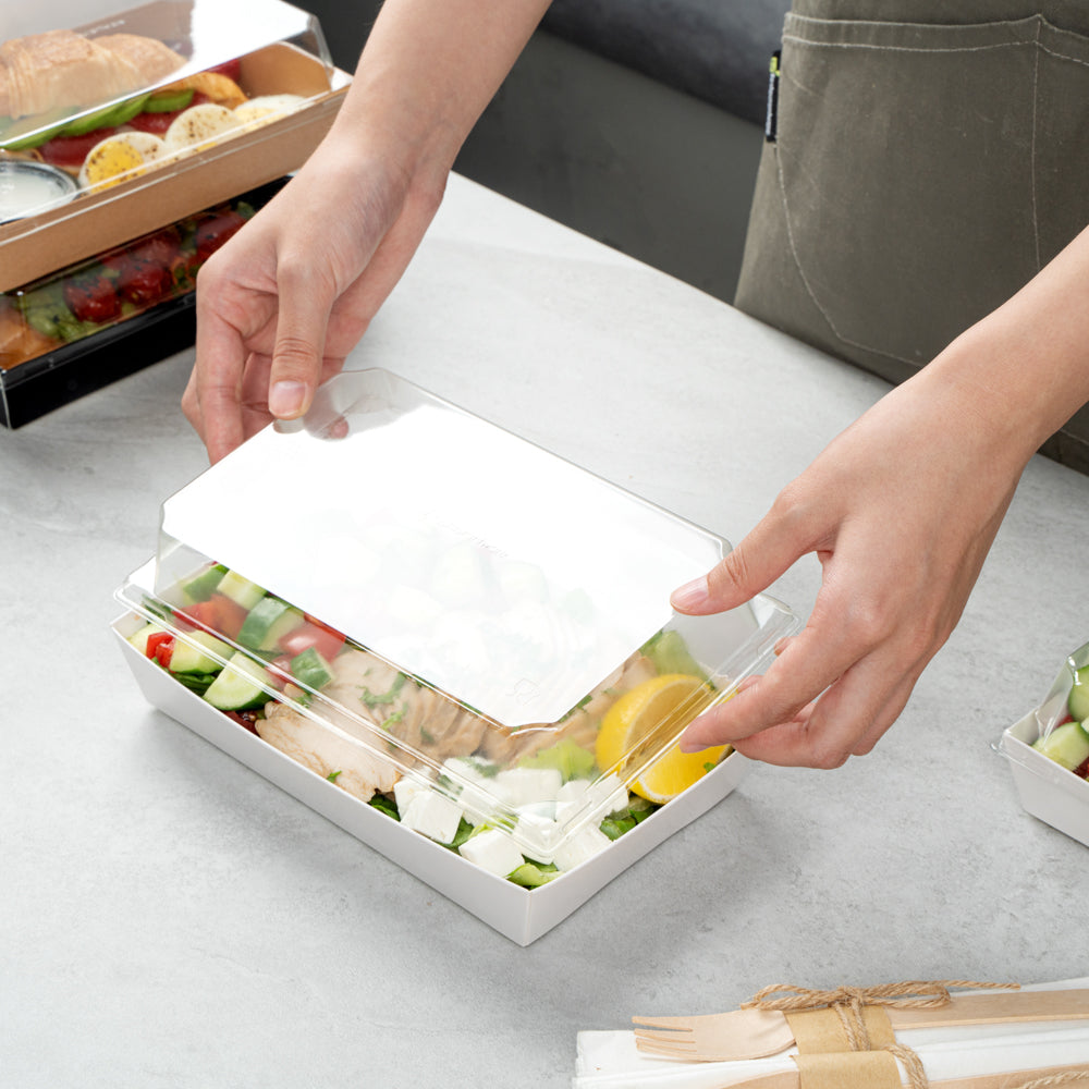 Matsuri Vision Clear Plastic Lid - Fits Medium Sushi Tray - 100 count box