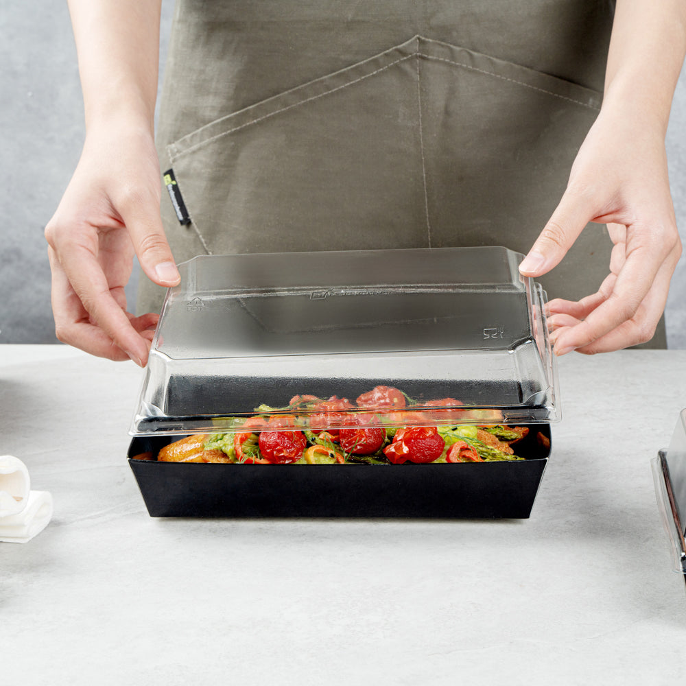 Matsuri Vision Clear Plastic Lid - Fits Medium Sushi Tray - 100 count box