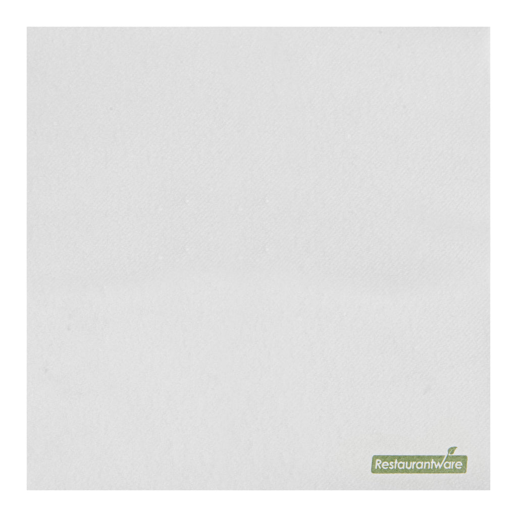 Luxenap Square White Paper Linen-Feel Cocktail Napkin - Air Laid - 9 1/2" x 9 1/2" - 50 count box