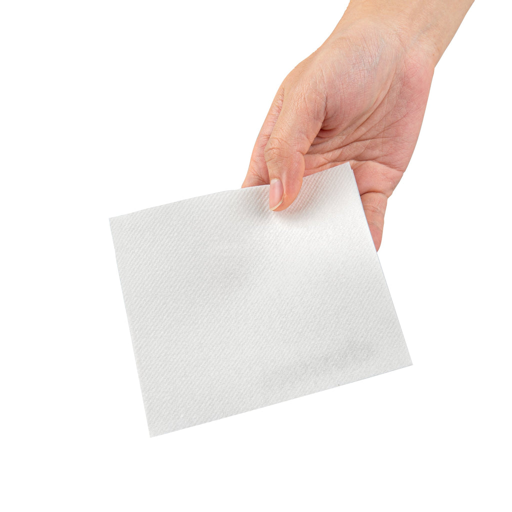 Luxenap Square White Paper Linen-Feel Cocktail Napkin - Air Laid - 9 1/2" x 9 1/2" - 50 count box