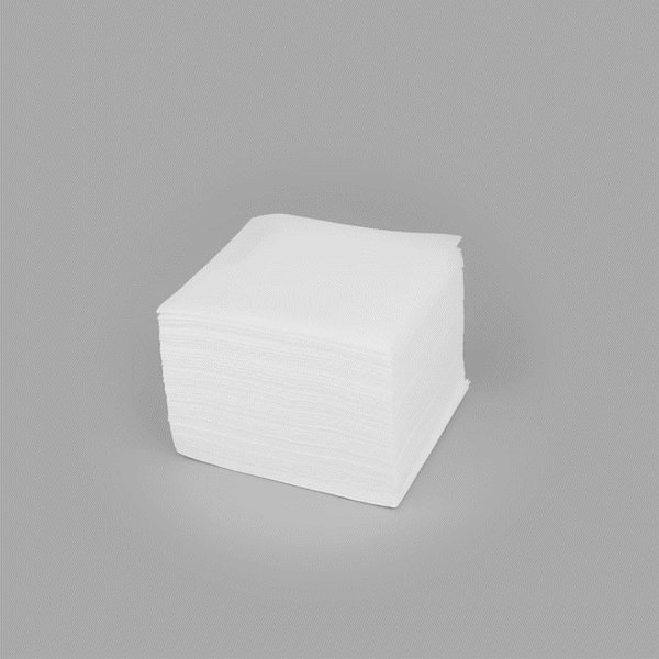Luxenap Square White Paper Linen-Feel Cocktail Napkin - Air Laid - 9 1/2" x 9 1/2" - 50 count box