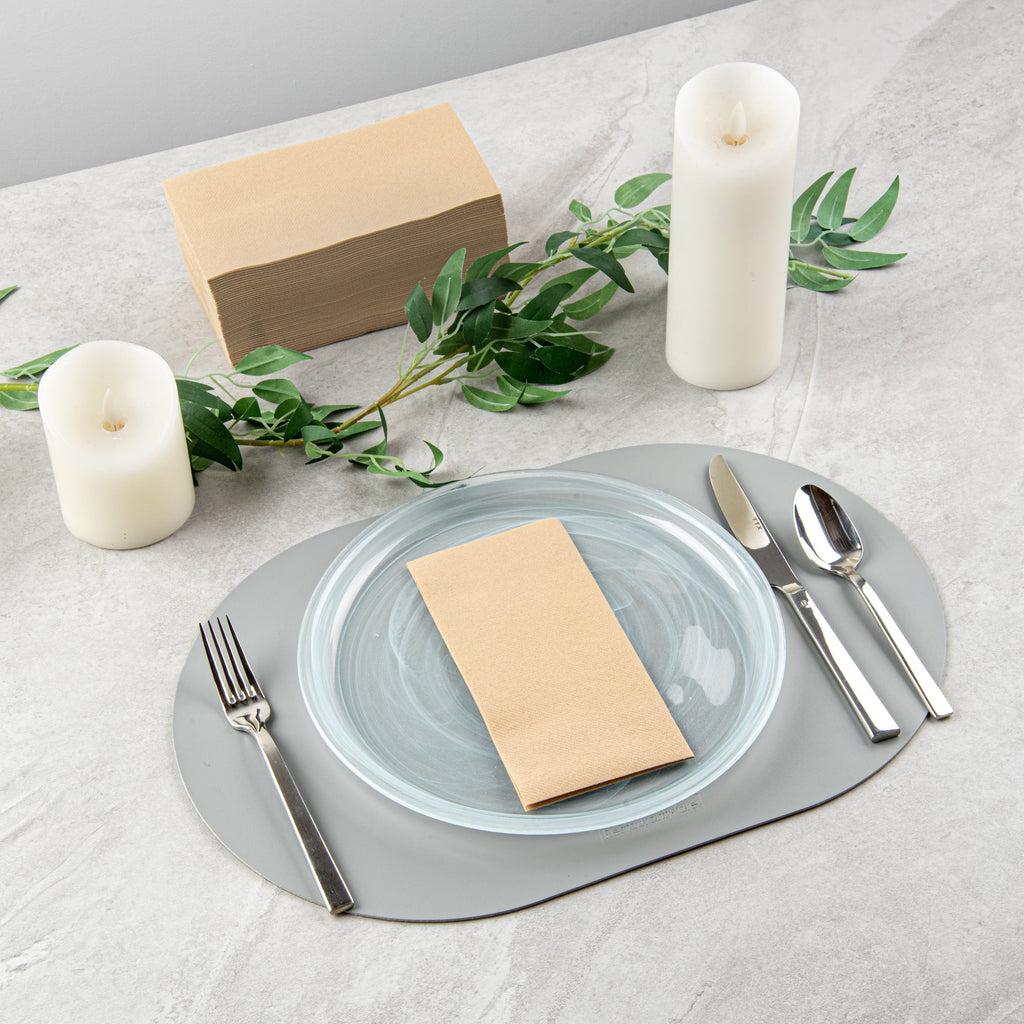 Luxenap Rectangle Kraft Paper Linen-Feel Guest Towel / Napkin - Air Laid - 15 3/4" x 7 3/4" - 600 count box