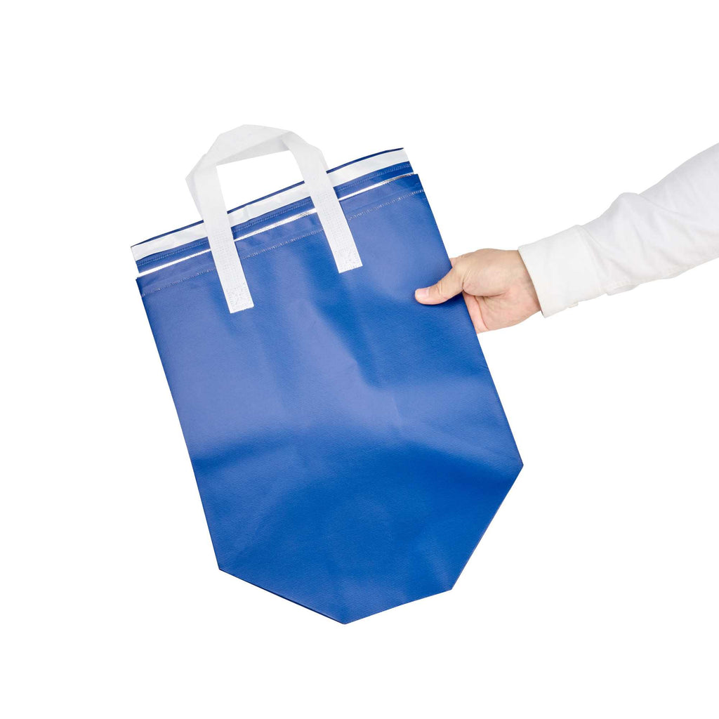 Bag Tek Blue Insulated Take Out Bag - Tamper-Evident - 11 3/4" x 7 3/4" x 12 1/2" - 25 count box