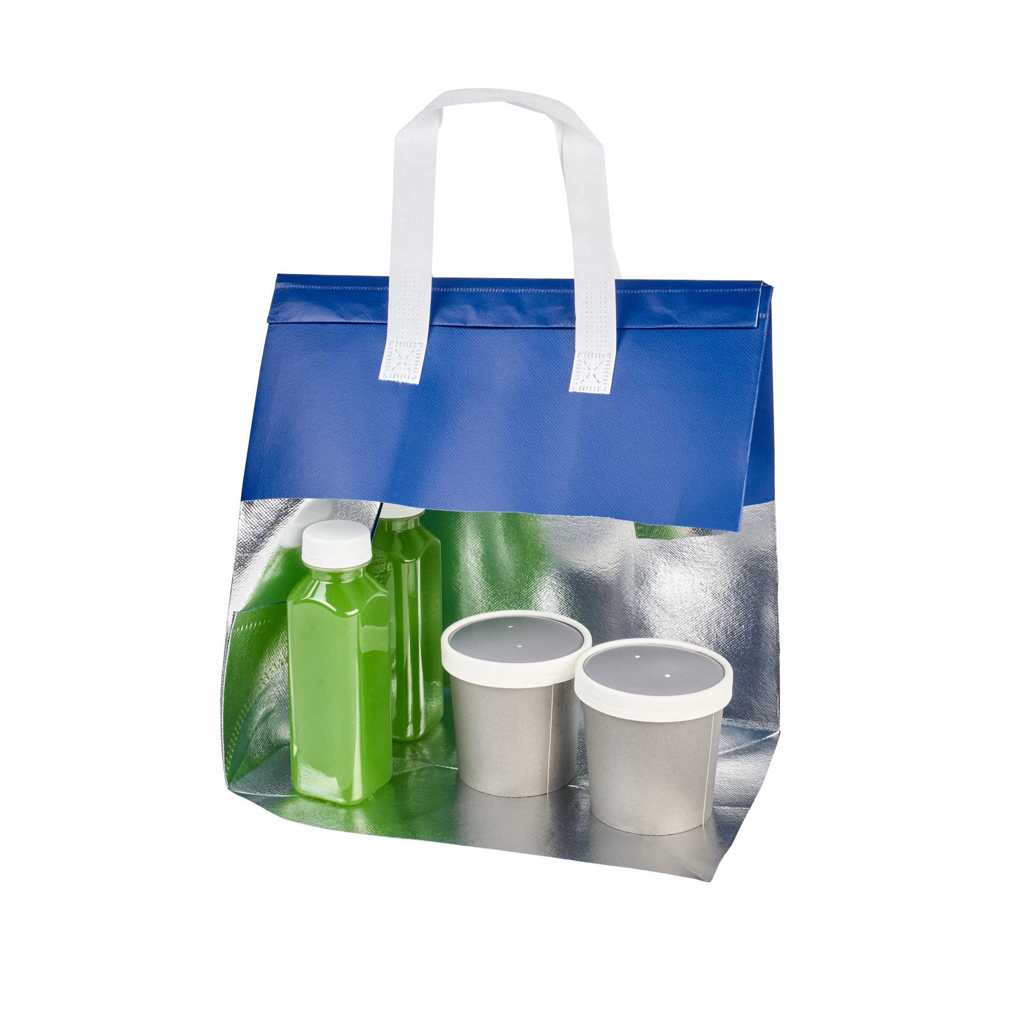 Bag Tek Blue Insulated Take Out Bag - Tamper-Evident - 11 3/4" x 7 3/4" x 12 1/2" - 25 count box