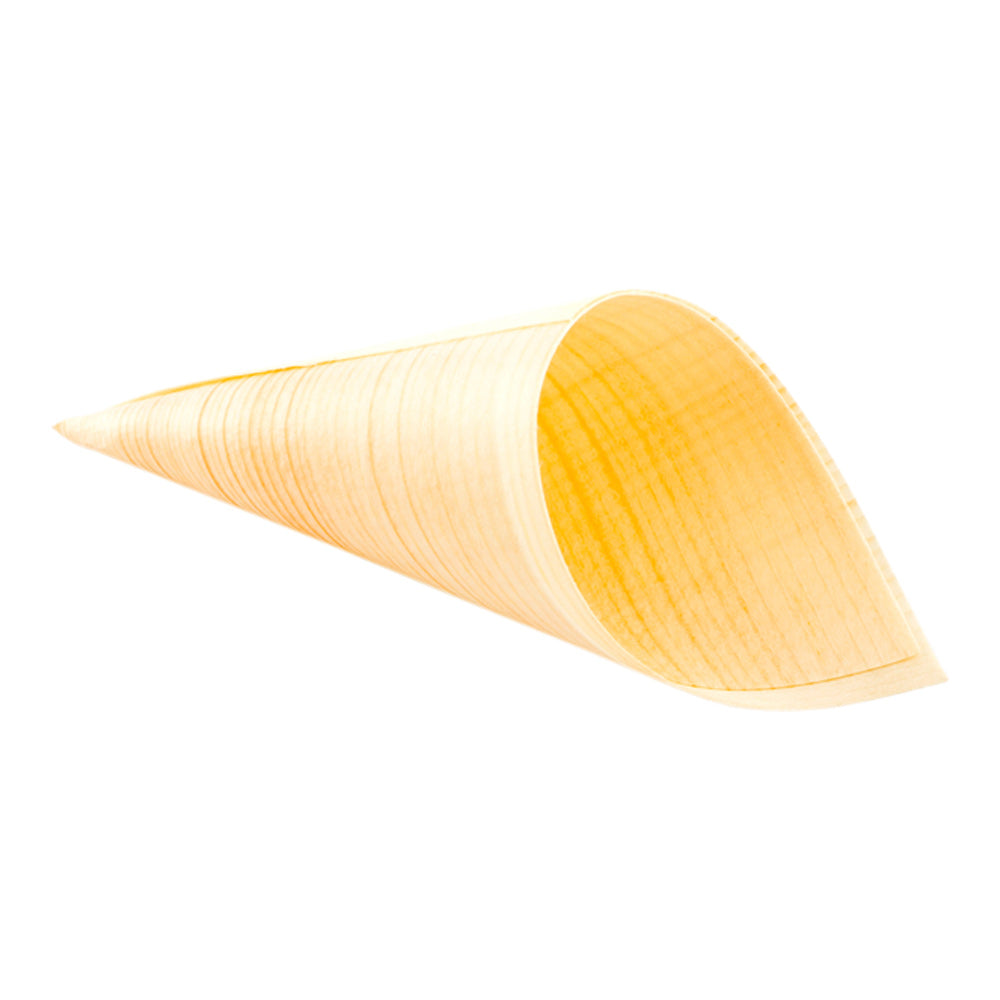 Taipei 2 oz Natural Pinewood Mini Cone - 3" x 1 1/4" x 1 1/4" - 200 count box