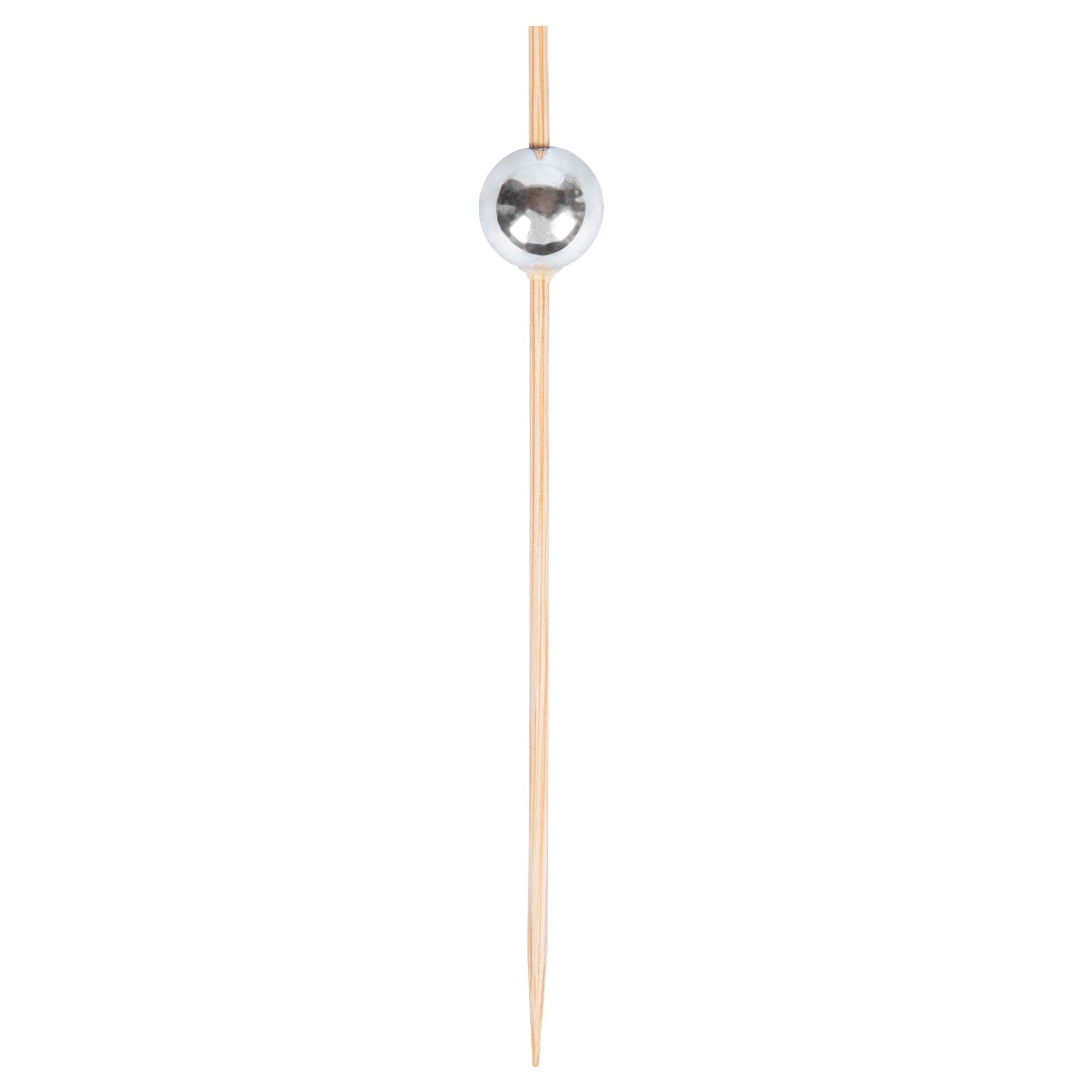 Pixy Silver Bamboo Sphere Pick - 4" - 1000 count box