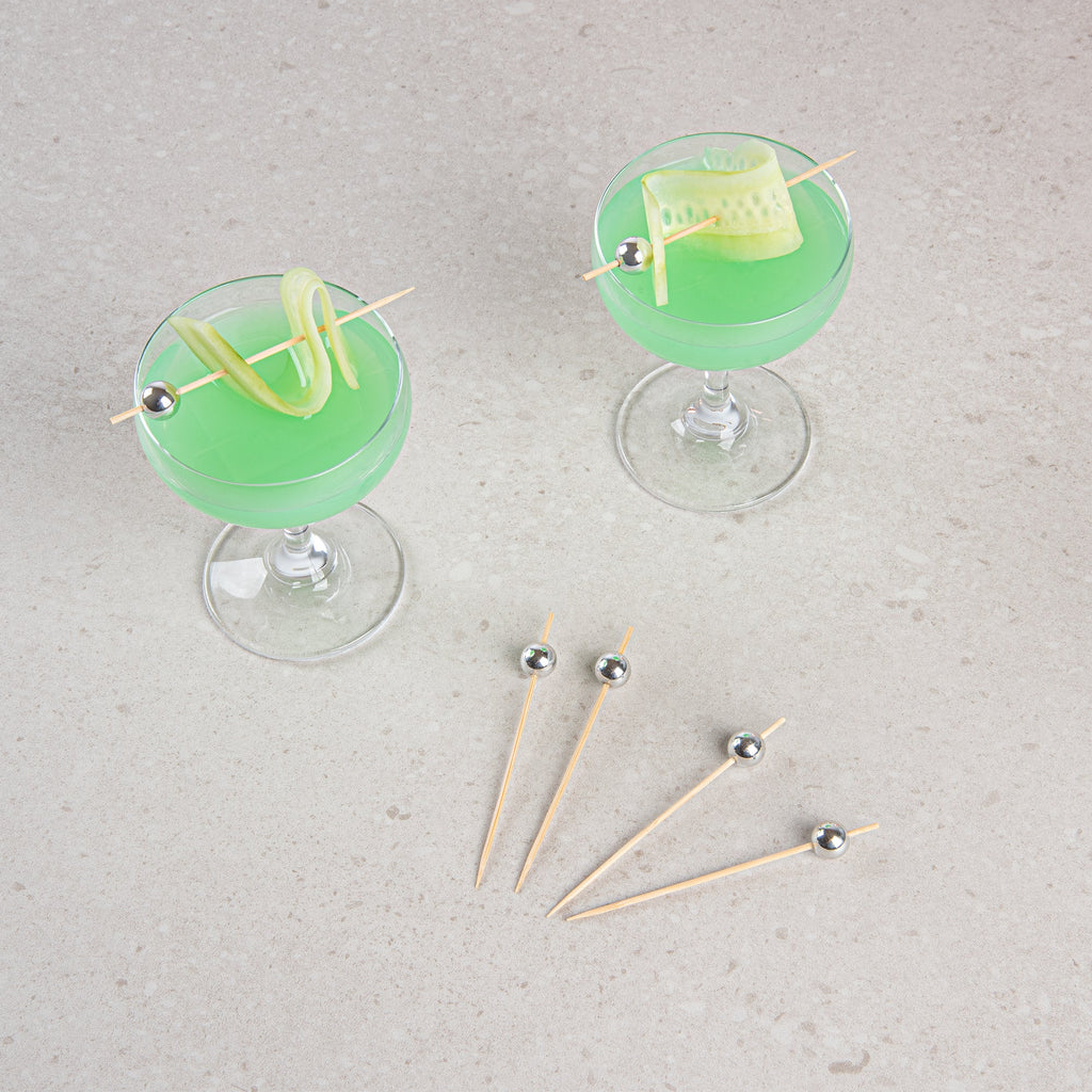 Pixy Silver Bamboo Sphere Pick - 4" - 1000 count box
