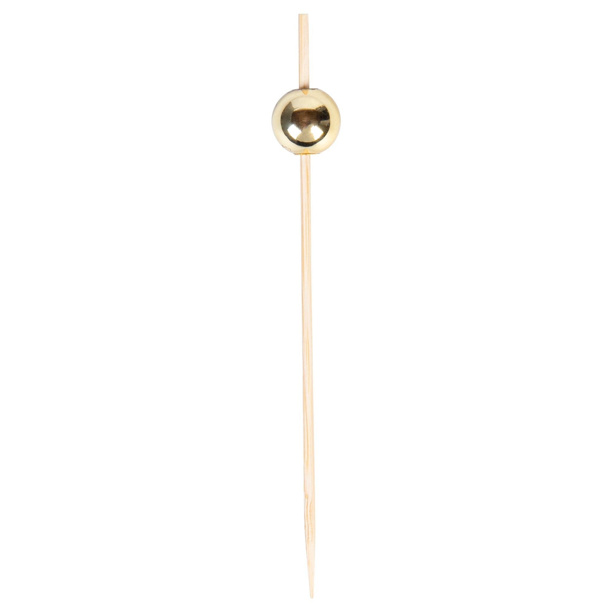 Pixy Gold Bamboo Sphere Pick - 4" - 1000 count box