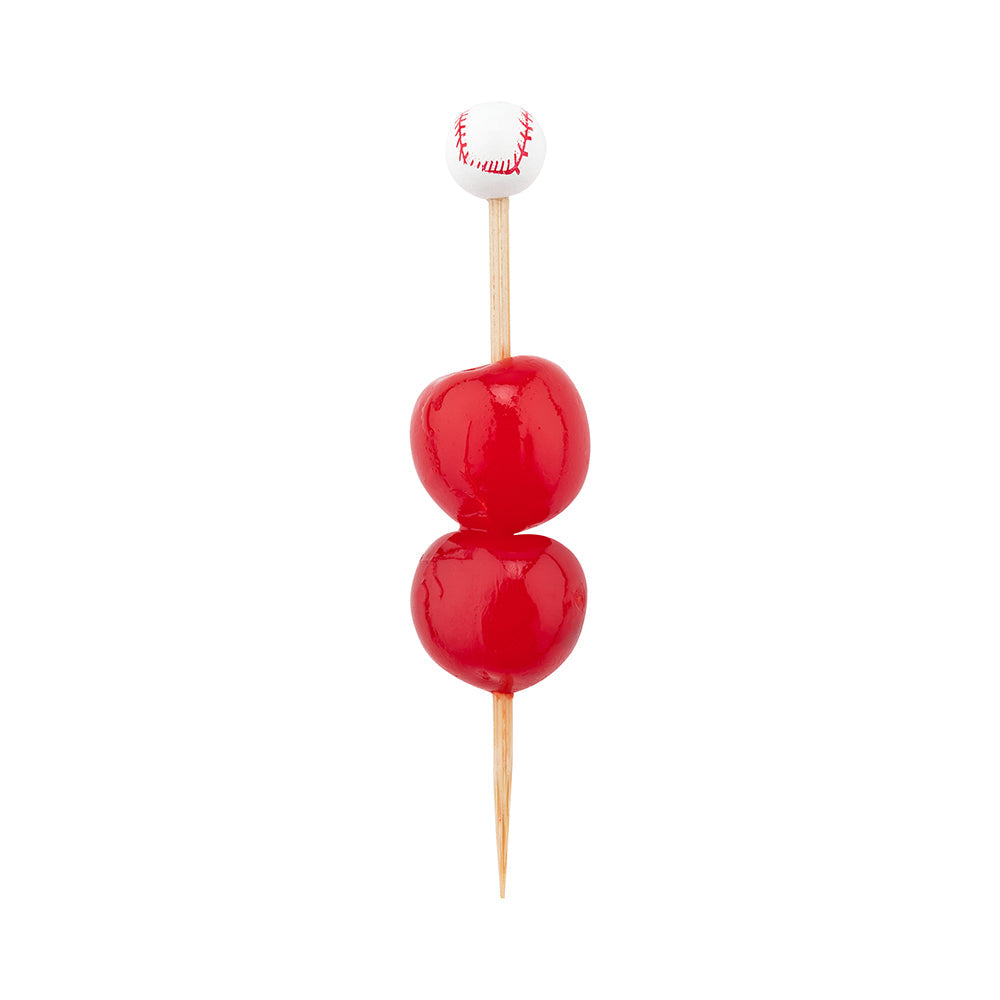 Pixy White and Red Bamboo Baseball Pick - Hand-Painted - 4" - 1000 count box