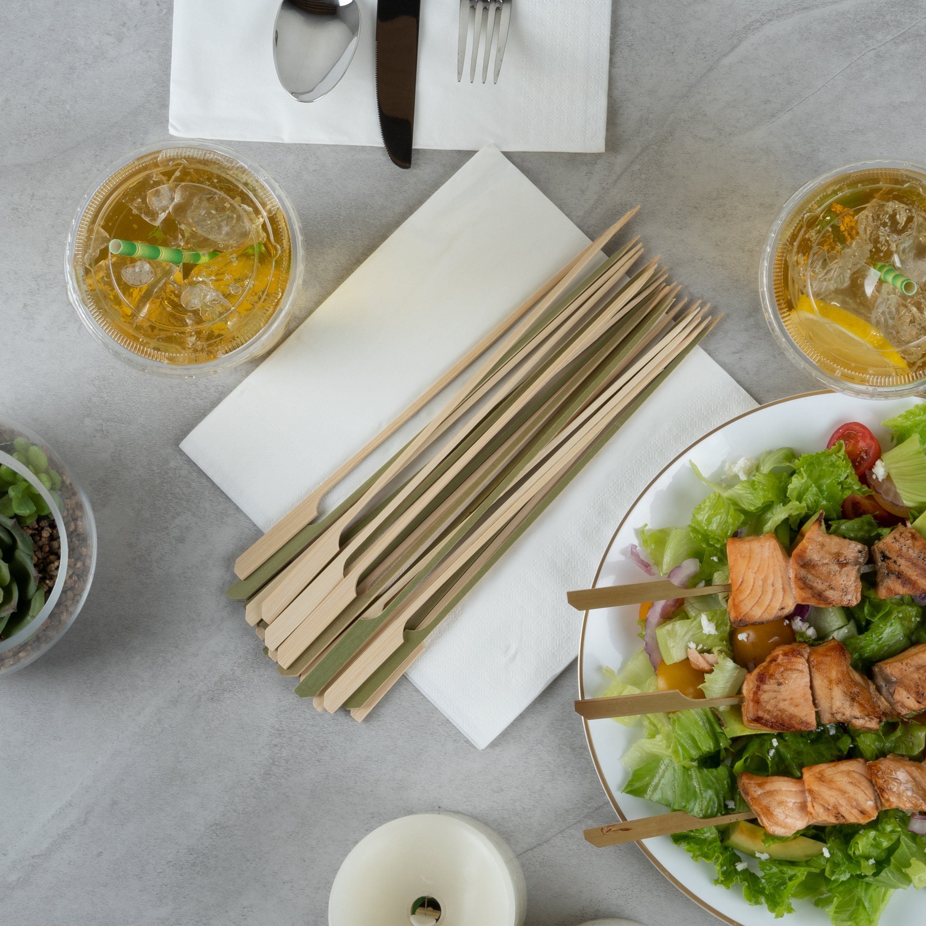 Pixy Natural Bamboo Paddle Grill Skewer - 10" - 1000 count box