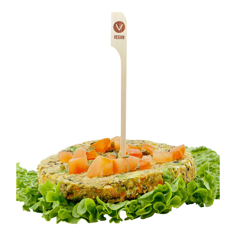 RW Smart Natural Bamboo Paddle Pick / Food Marker - Vegan - 4" - 1000 count box