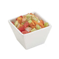 Chef 101 6 oz Square White Porcelain Kova Bowl - 3 1/2" x 3 1/2" x 2 1/2" - 10 count box