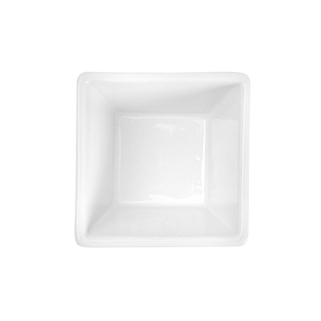 Chef 101 6 oz Square White Porcelain Kova Bowl - 3 1/2" x 3 1/2" x 2 1/2" - 10 count box