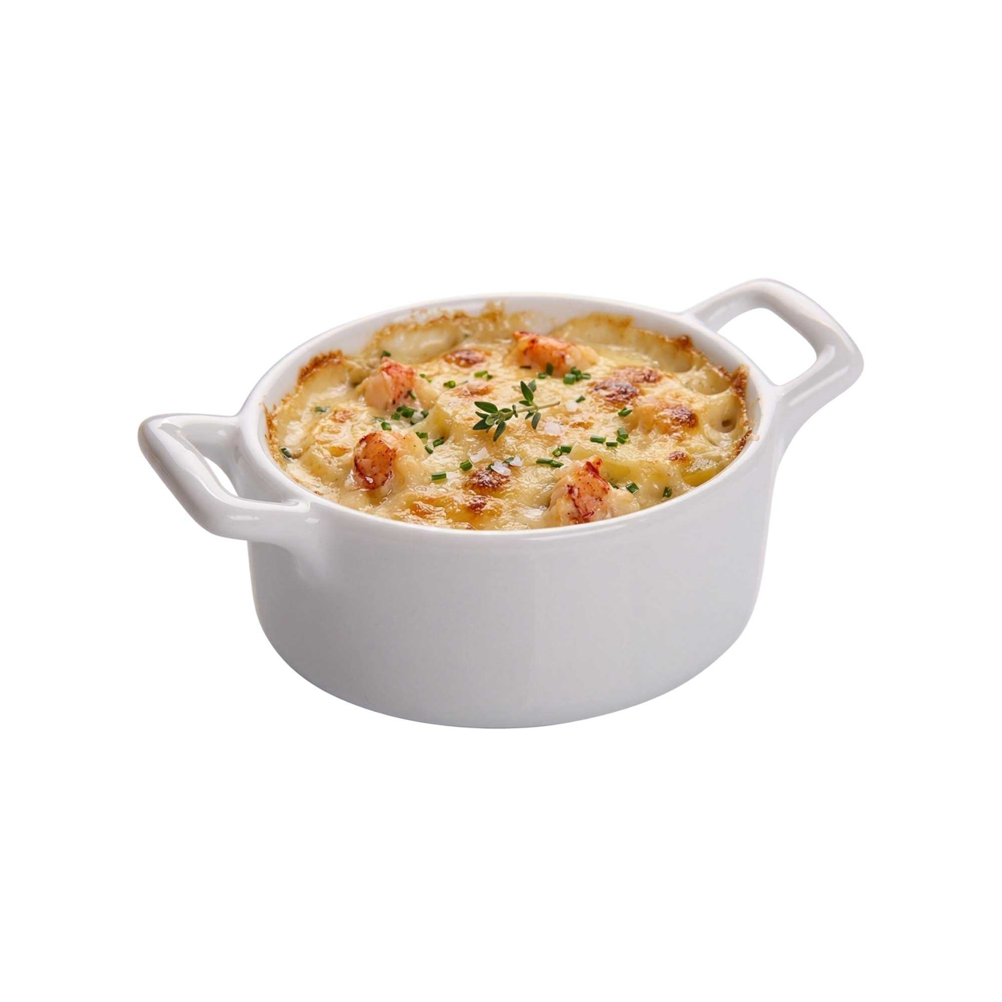 Chef 101 5 oz Oval White Porcelain Mini Oval Casserole Dish - 4" x 2 3/4" x 1 1/2" - 10 count box