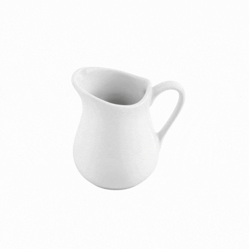 Chef 101 4 oz Round White Porcelain Classic Cream Cup - 3" x 2 1/2" x 3 1/4" - 1 count box