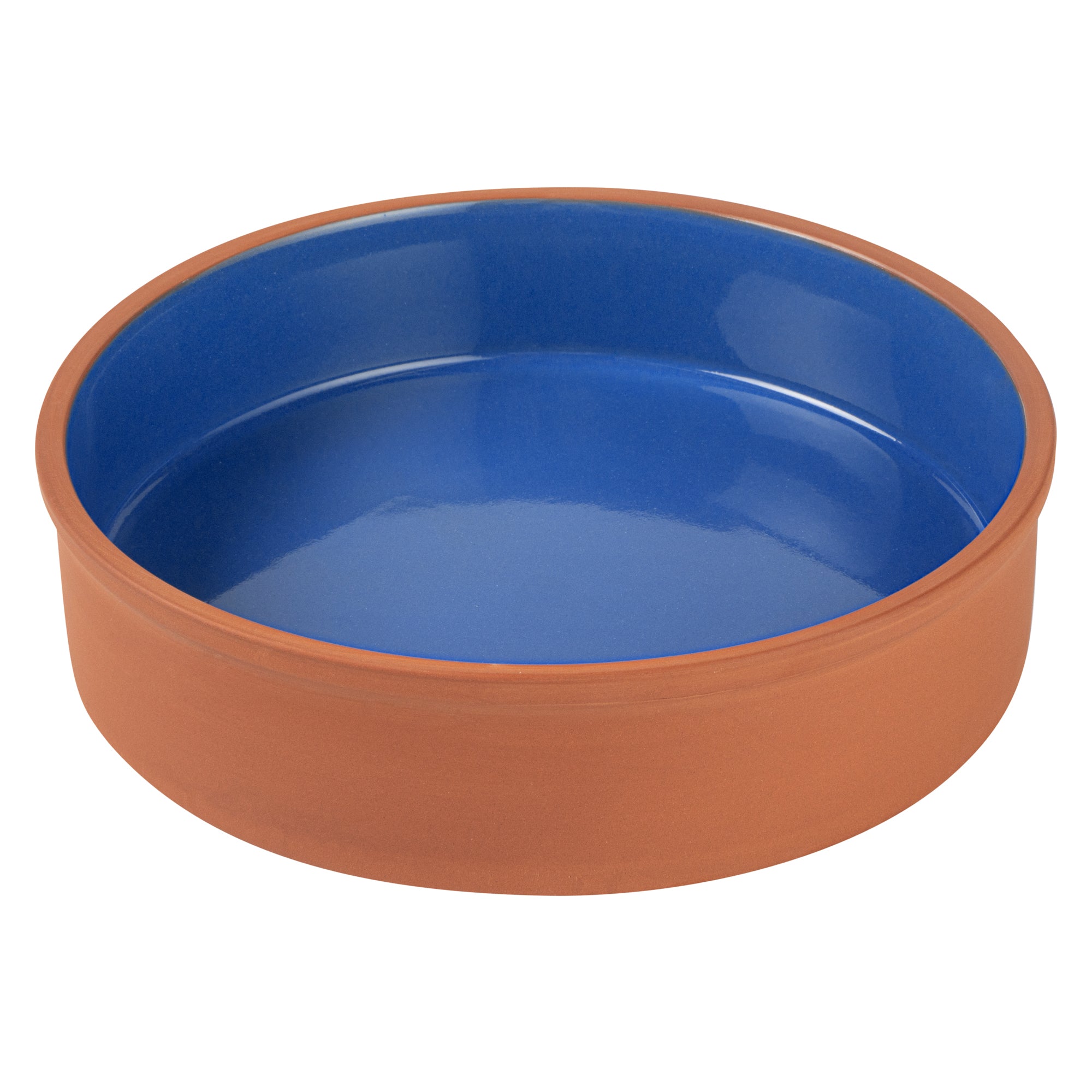 Terra Tek 51 oz Terracotta Cazuela Bowl - Blue Glazed Interior, Oven-Safe, Microwave-Safe - 9'' x 9'' x 2 1/4'' - 2 count box