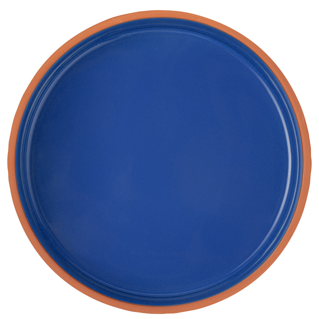 Terra Tek 51 oz Terracotta Cazuela Bowl - Blue Glazed Interior, Oven-Safe, Microwave-Safe - 9'' x 9'' x 2 1/4'' - 2 count box