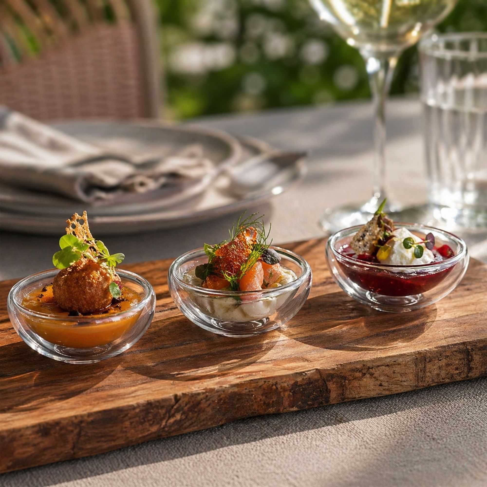 Forma Professional 1 oz Round Glass Amuse Bouche Tasting Cup - Double Wall - 2 3/4" x 2 3/4" x 1 1/4" - 10 count box