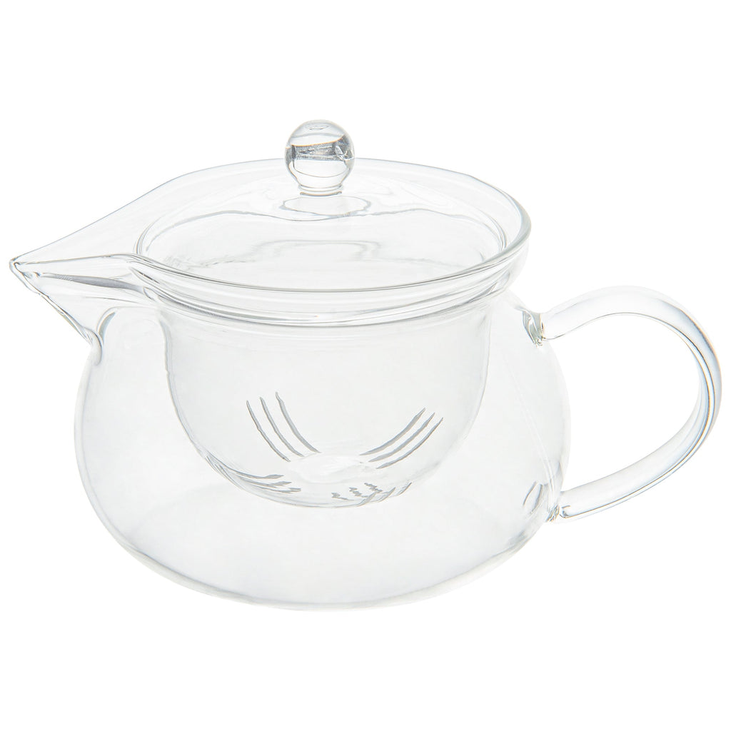 Forma Professional 17 oz Round Glass Teapot - Double Wall - 5 1/4" x 5 1/4" x 5" - 1 count box