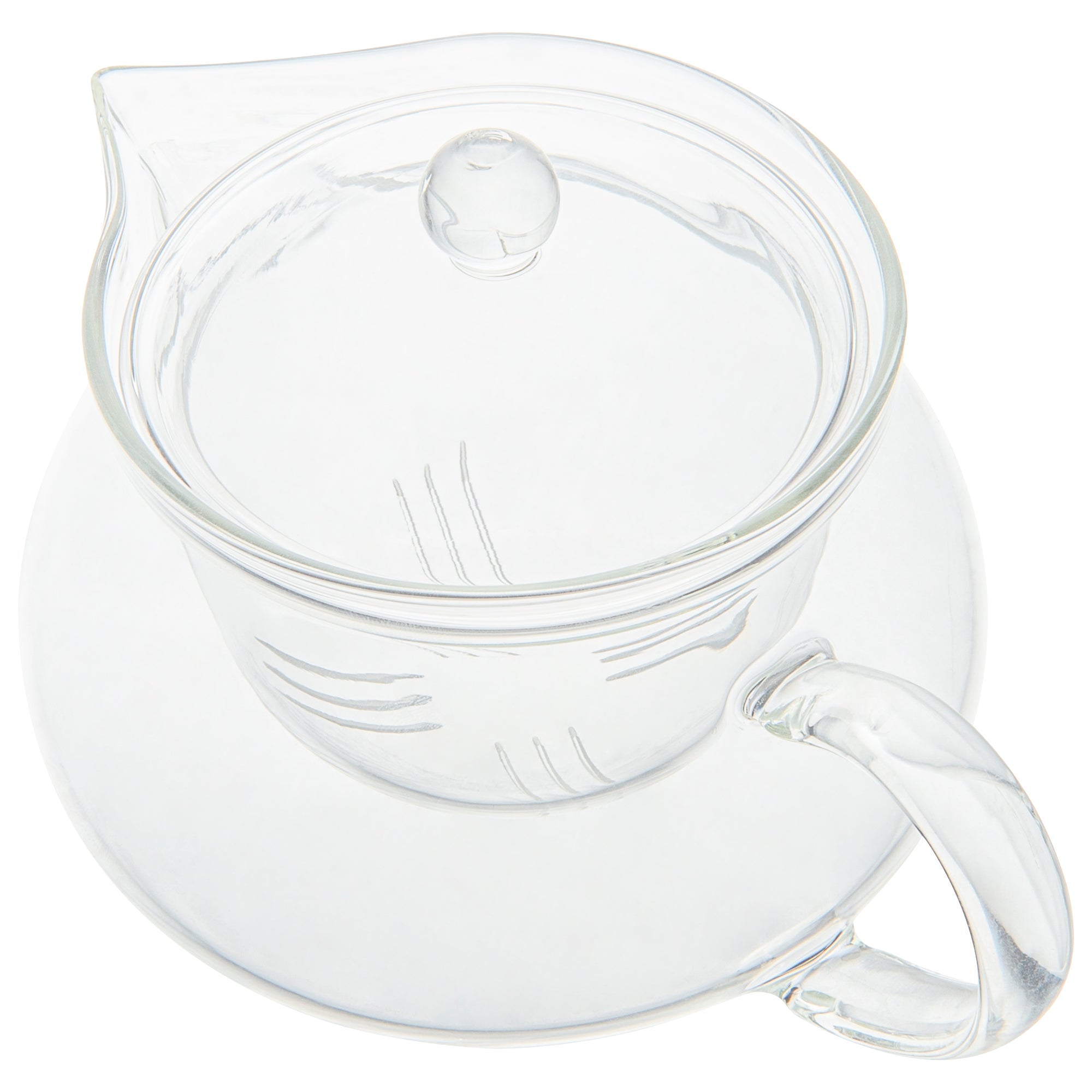 Forma Professional 17 oz Round Glass Teapot - Double Wall - 5 1/4" x 5 1/4" x 5" - 1 count box