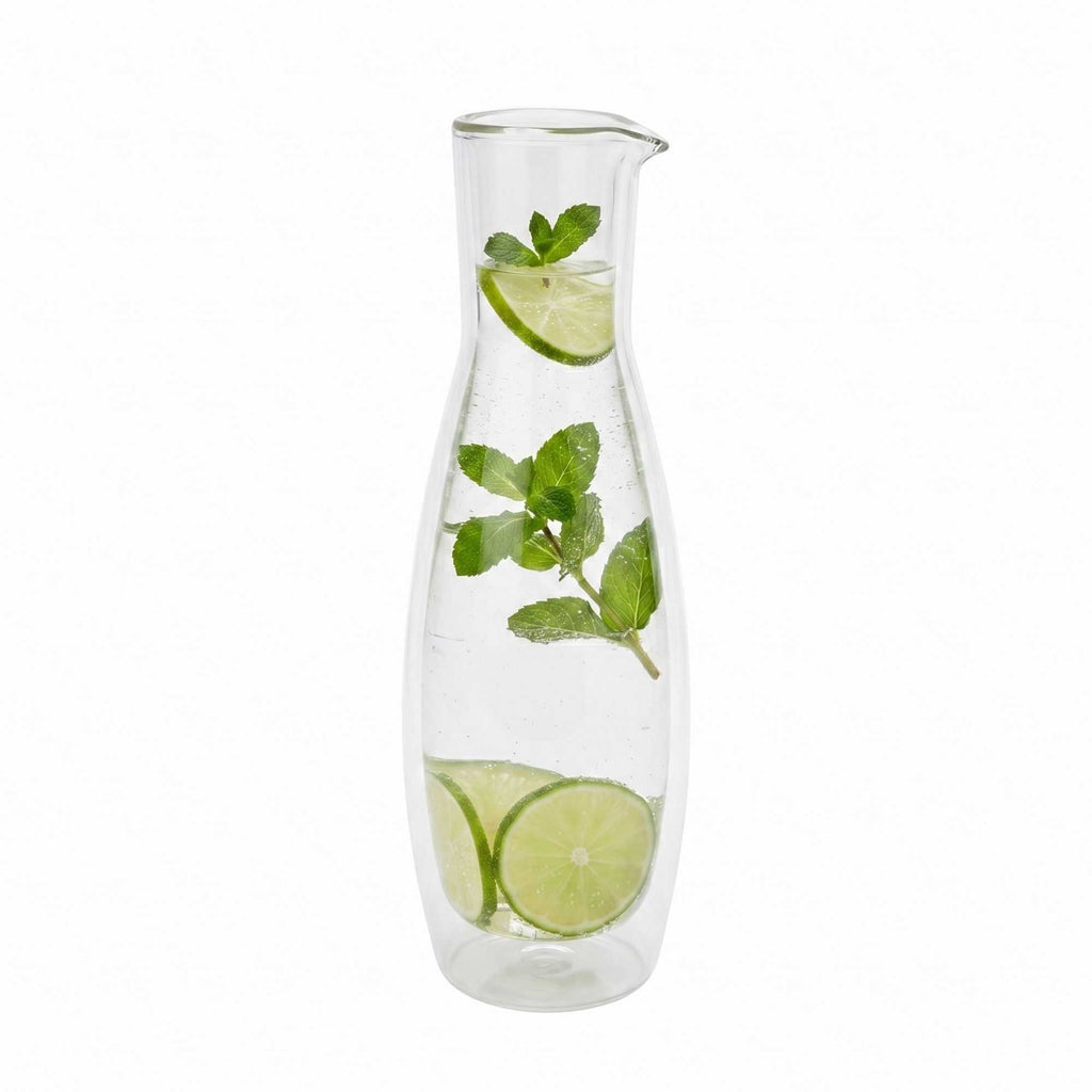 Forma Professional 30 oz Round Glass Wine and Water Carafe - Double Wall - 4" x 4" x 11 1/2" - 1 count box