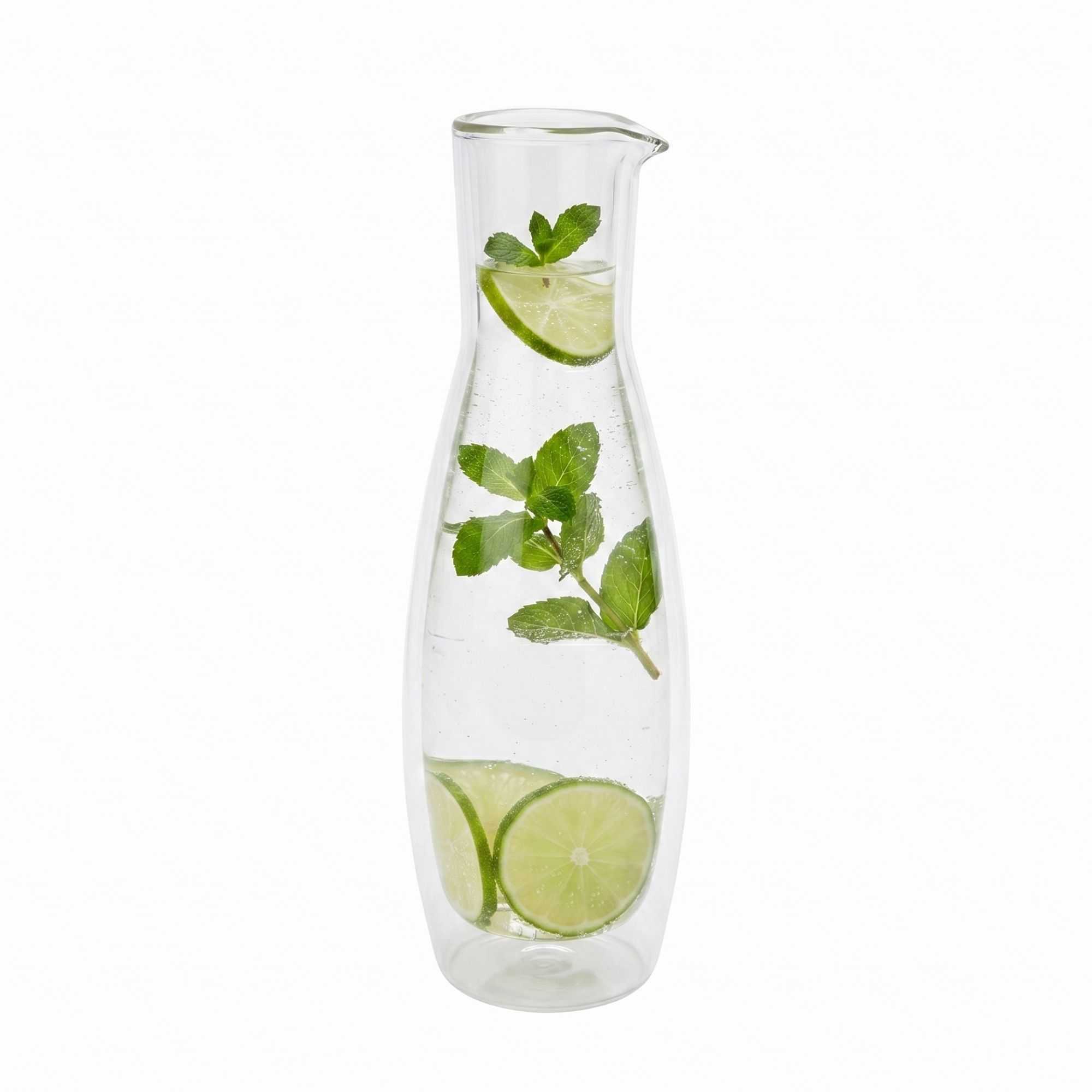 Forma Professional 30 oz Round Glass Wine and Water Carafe - Double Wall - 4" x 4" x 11 1/2" - 1 count box