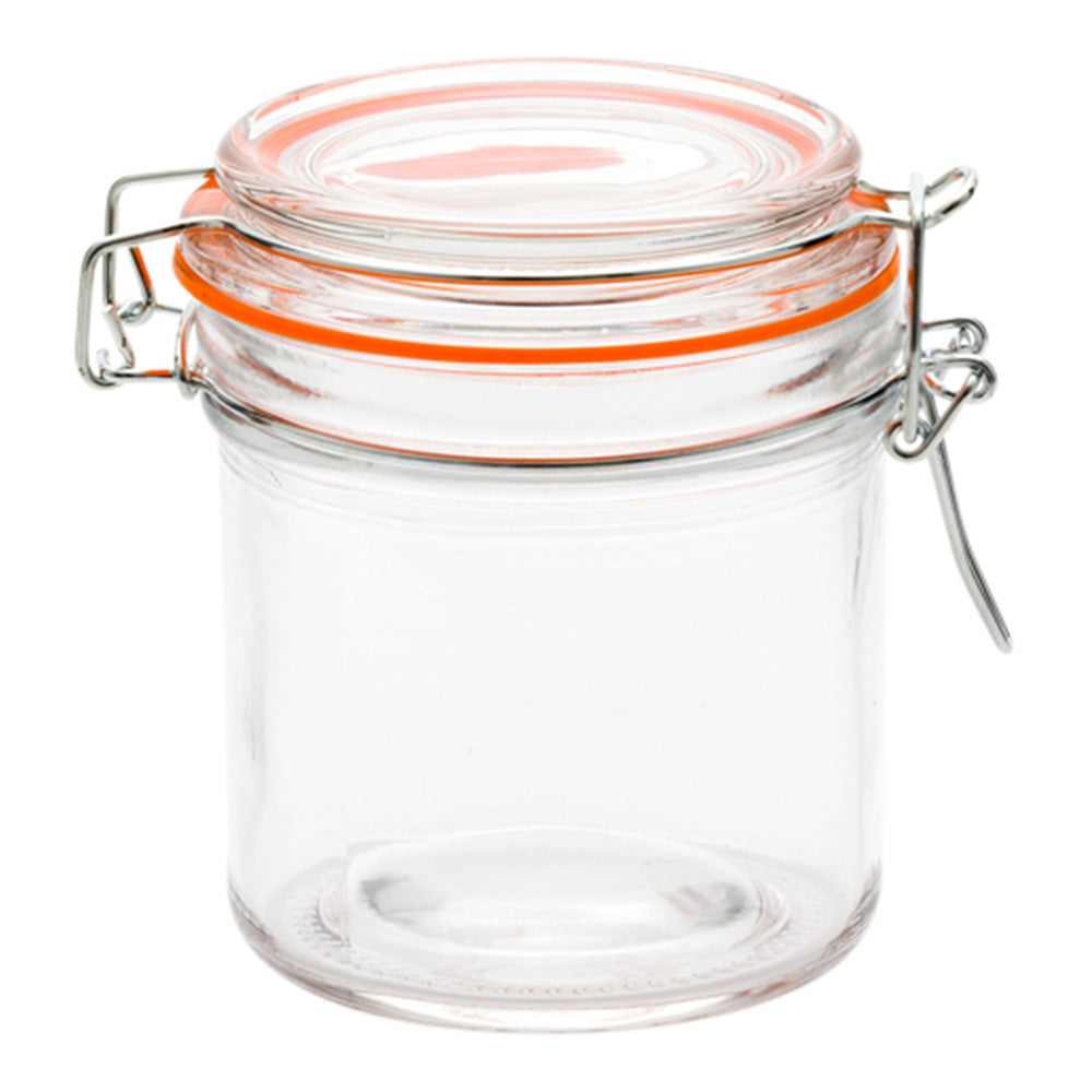 Vetri 9 oz Round Glass Nostalgic Mason Jar - with Clamp Lid - 3 1/4" x 3 1/4" x 3 3/4" - 10 count box