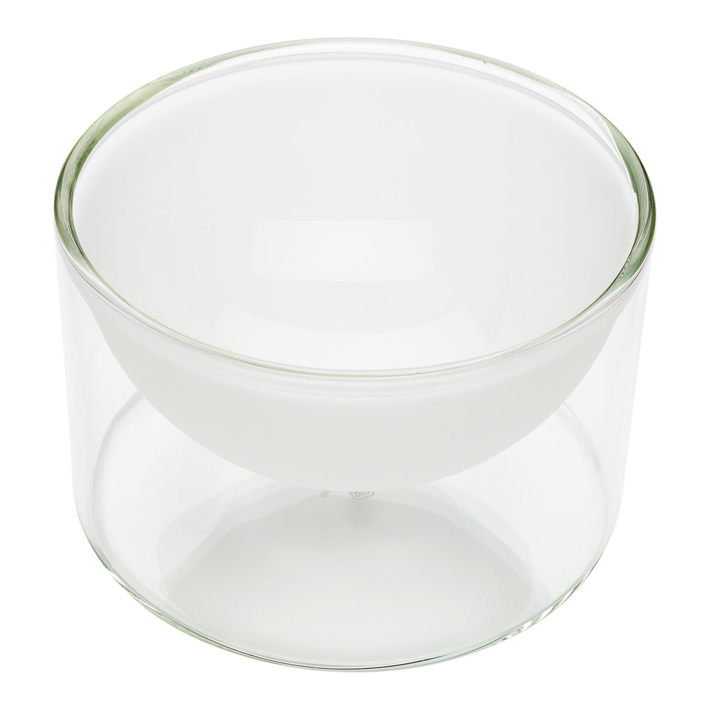 Forma Professional 14 oz Round Frosted Glass Lufthansa Bowl - Double Wall, Shallow - 4 3/4" x 4 3/4" x 3" - 10 count box