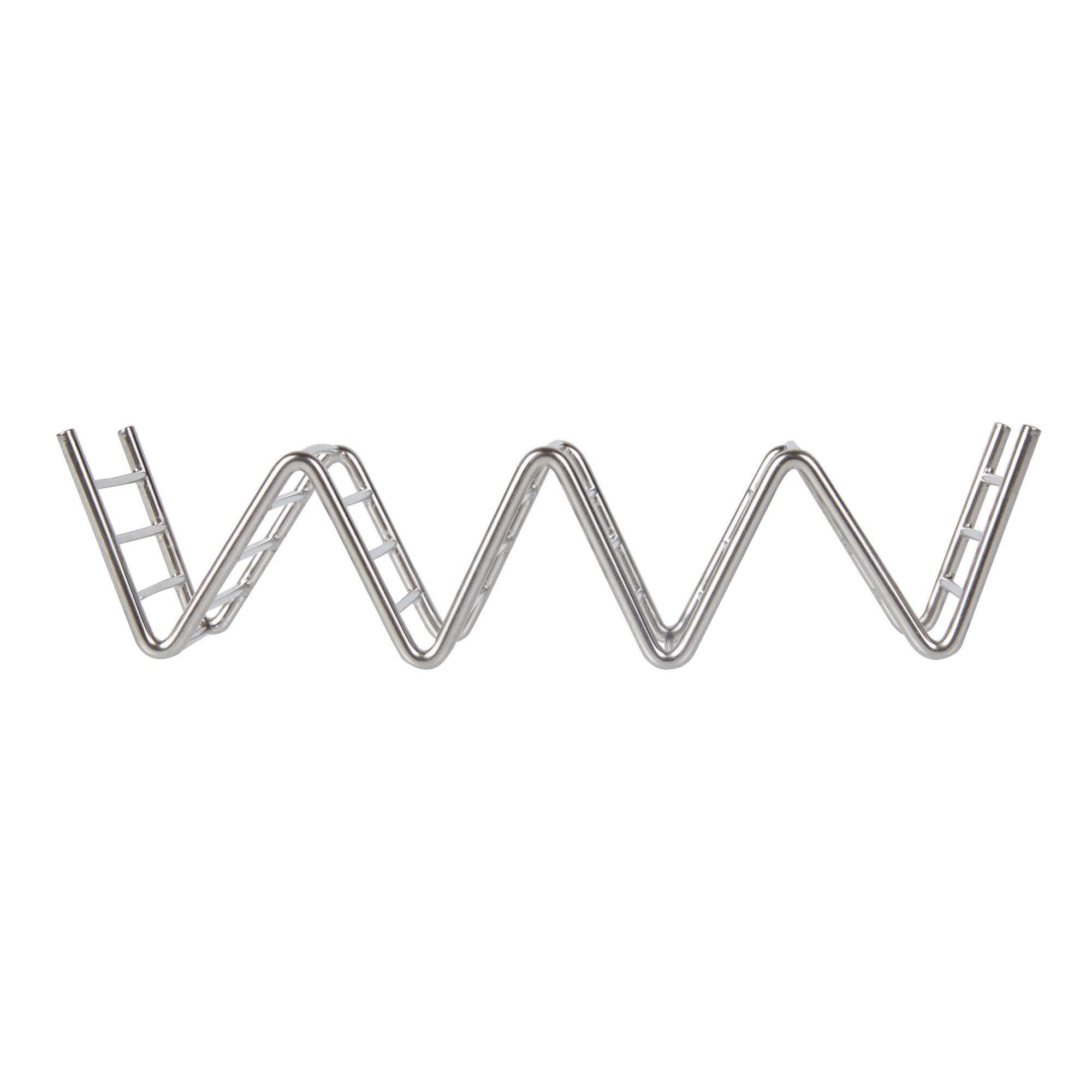 Met Lux Rectangle Silver Stainless Steel Quattro Taco Rack Stand - 4 Tacos - 7" x 2 1/2" x 1 1/2" - 1 count box