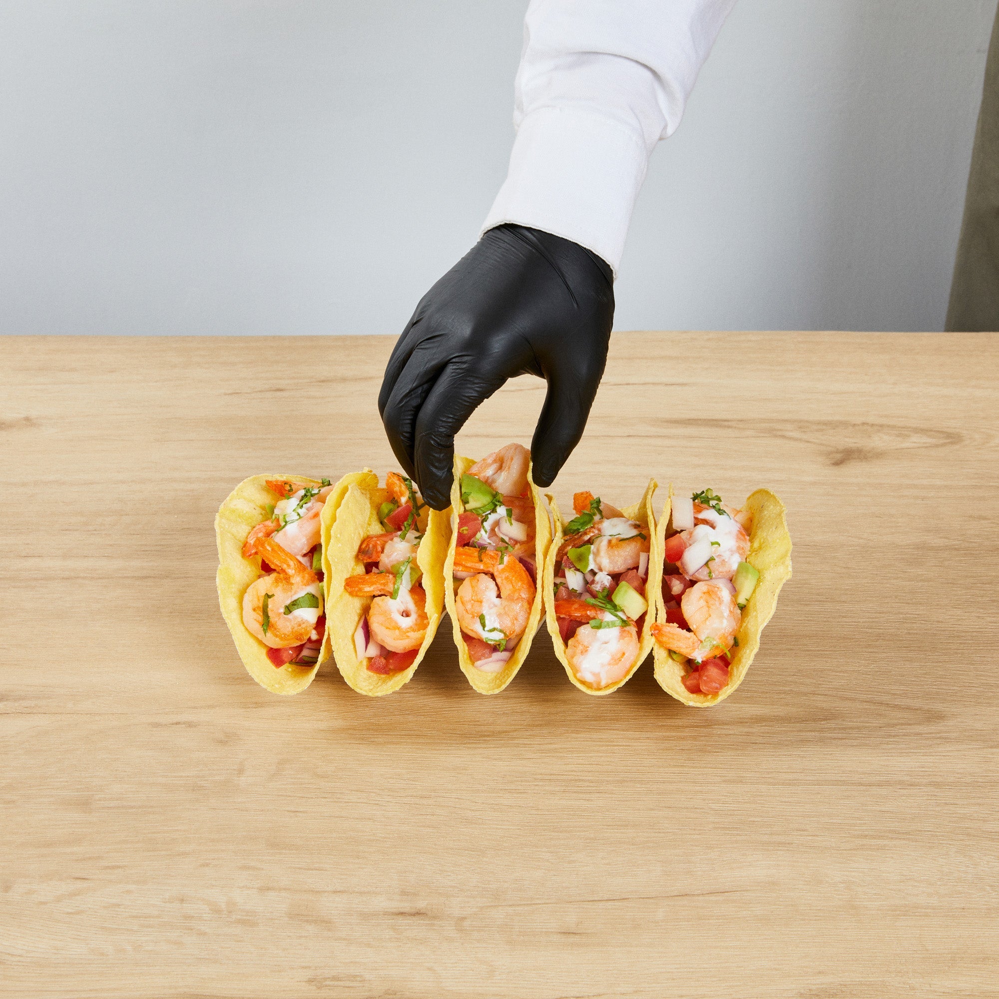 Met Lux Rectangle Silver Stainless Steel Cinque Taco Rack Stand - 5 Tacos - 8 1/4" x 2 1/2" x 1 1/2" - 1 count box
