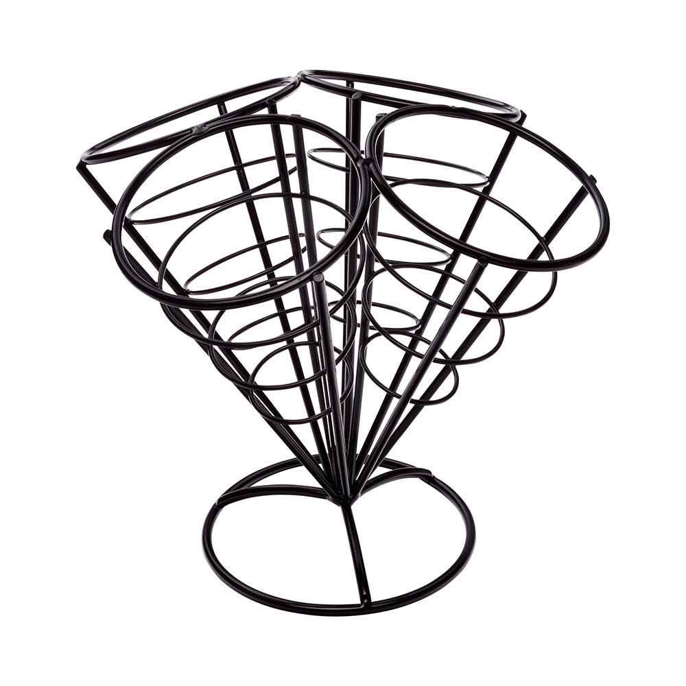 Cone Tek Black Iron Cone Stand - 4 slots - 3 1/2" x 3 1/2" x 6 3/4" - 1 count box
