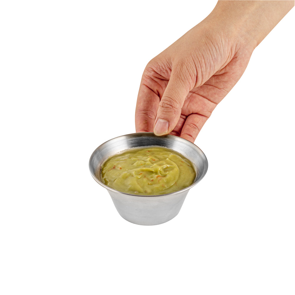 Met Lux 6 oz Stainless Steel Condiment Cup - 3 3/4" x 3 3/4" x 2" - 10 count box